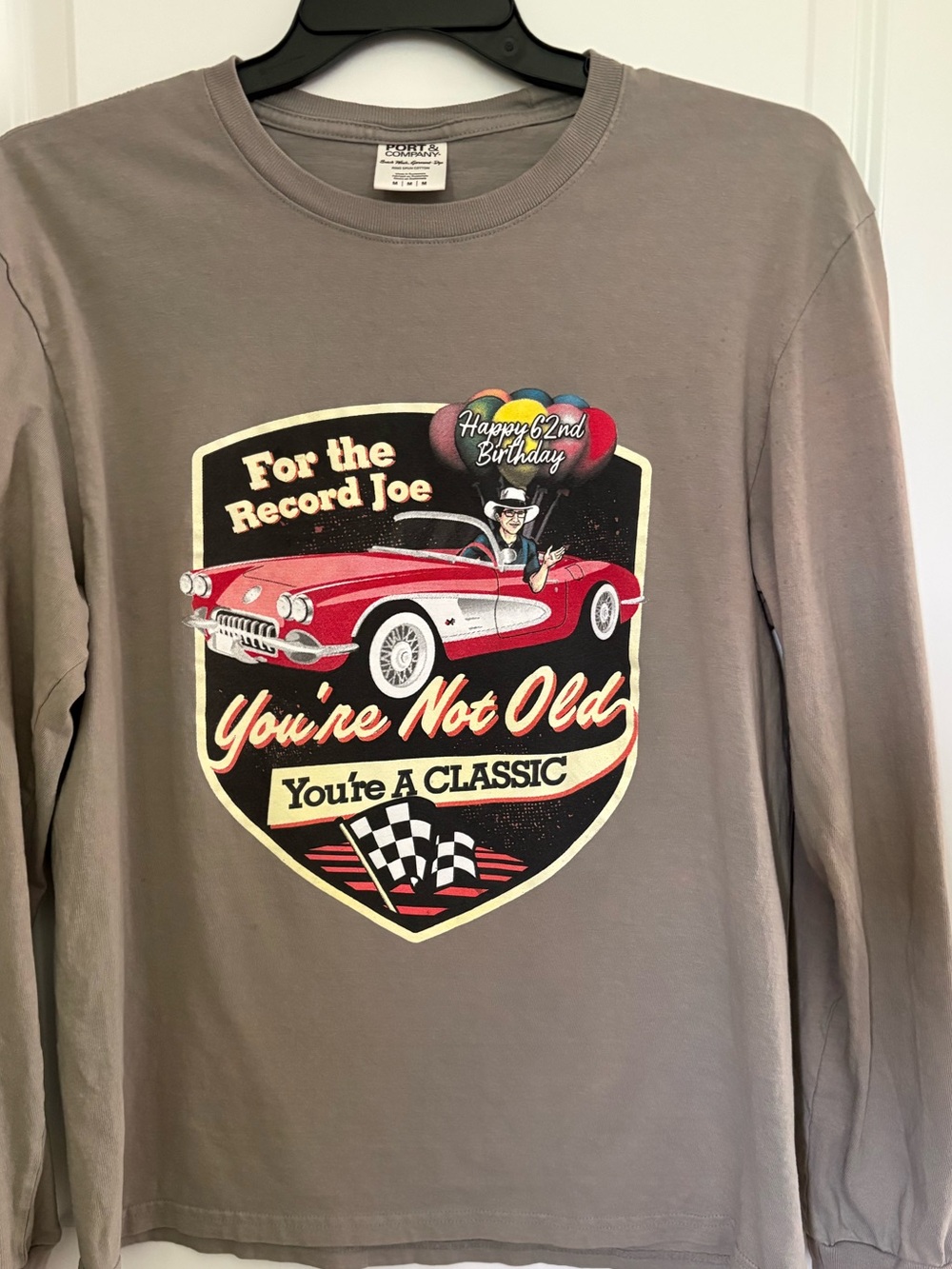 UNISEX CLASSIC PORT & COMPANY LONG SLEEVE LOGO TEE SZ-MEDIUM